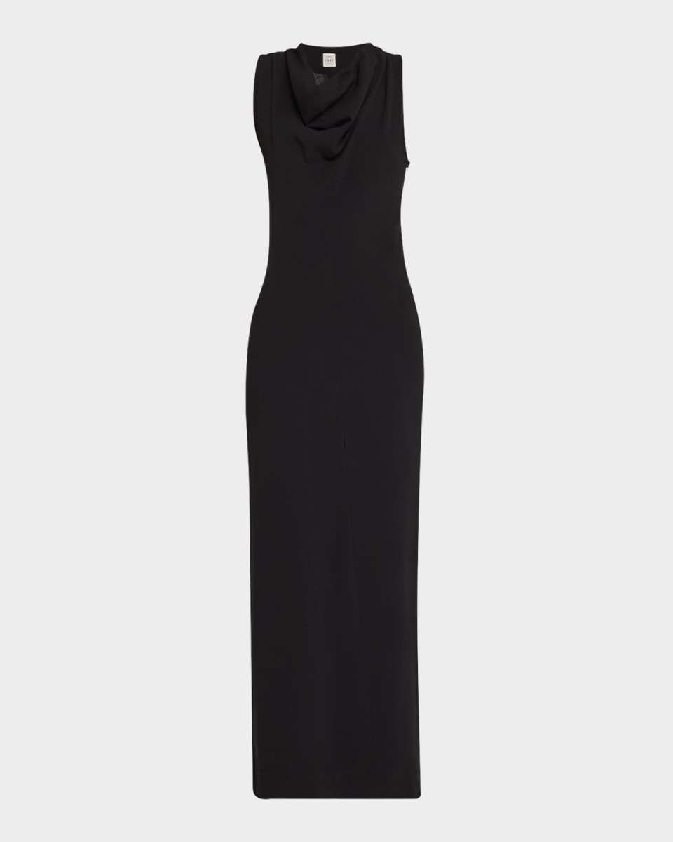 Cowl-Neck Sleeveless Midi Dress